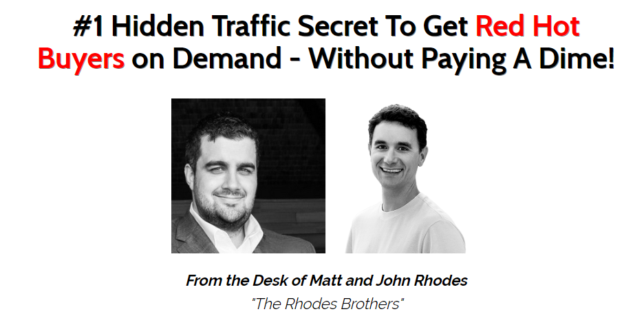 one minute free traffic founders matt john rhodes