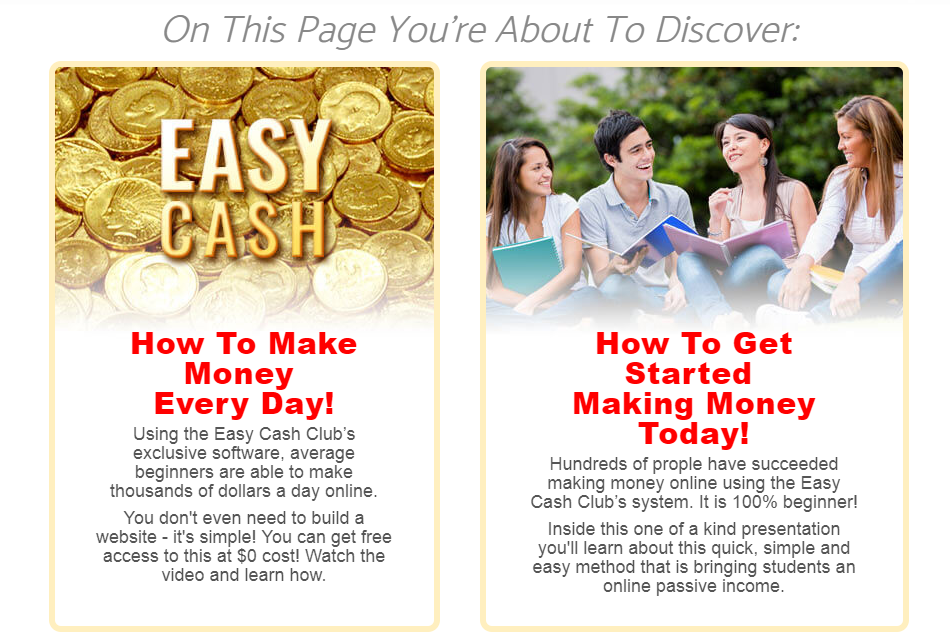 what is easy cash club about
