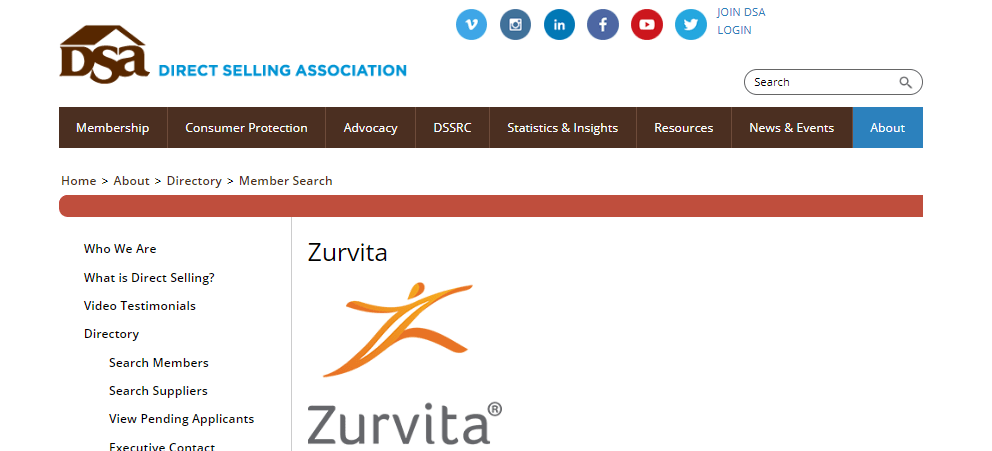 zurvita direct selling association