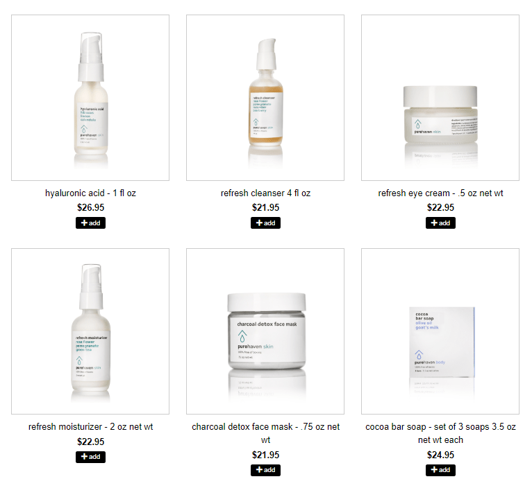 pure haven essentials product line