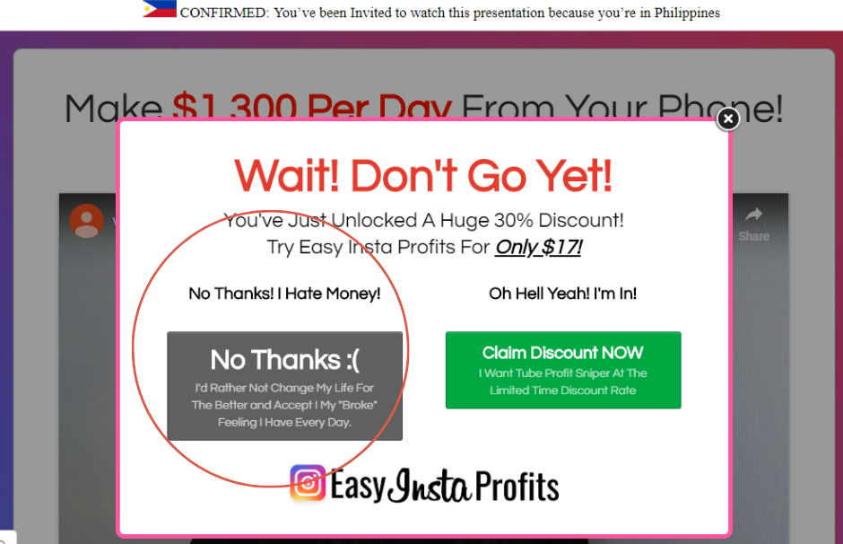easy insta profits scam review
