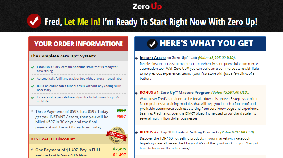 Is Zero Up A Scam Legit But Is It Worth Taking Fred Lam S High Ticket Online Dropshipping Program Best Lifetime Income