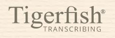 tigerfish transcribing logo