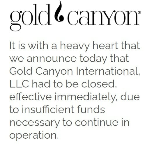gold canyon website mlm shut down